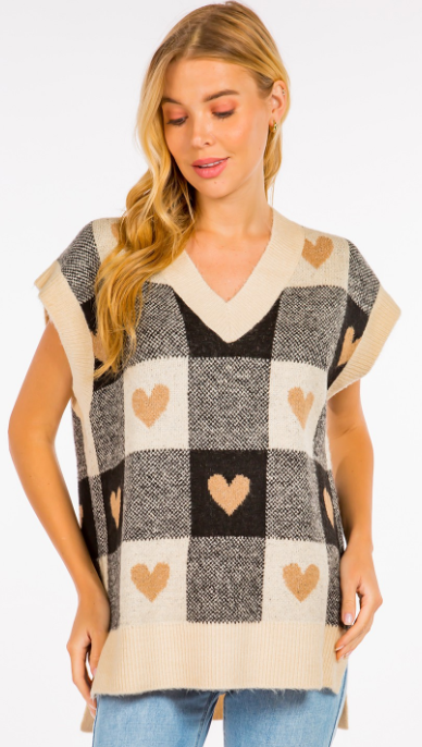 Heart Sweater Knit Vest